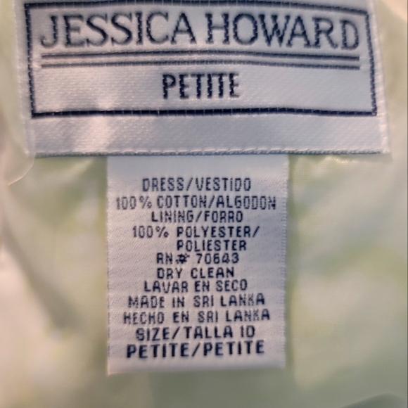 Jessica Howard Beautiful Green Print Dress Sz-10 Petite - Picture 9 of 12